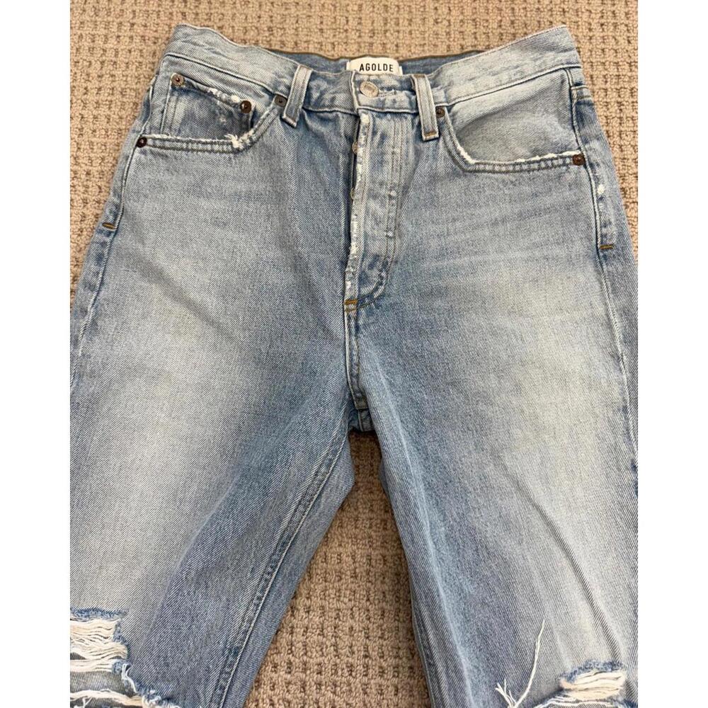 AGOLDE Women's Light Wash Distressed Jeans 26